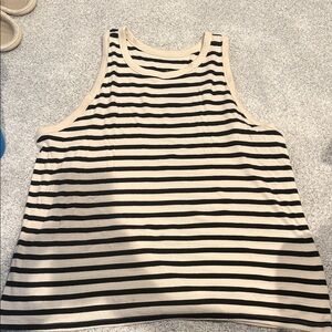 a new day Black and White Striped Top